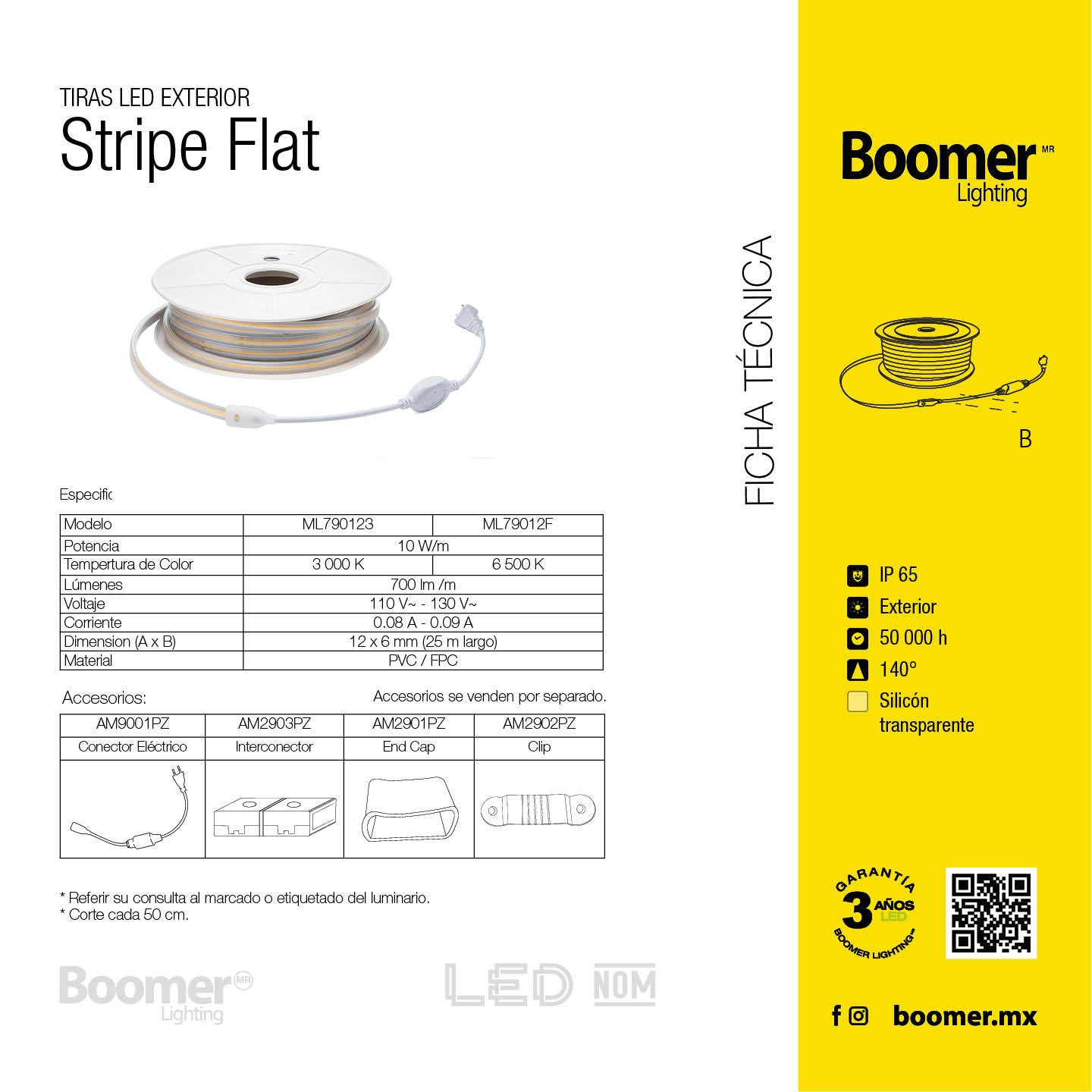 MANGUERA LED FLAT 25 METROS, CORTE A 25CM, LUZ CÁLIDA, EXT