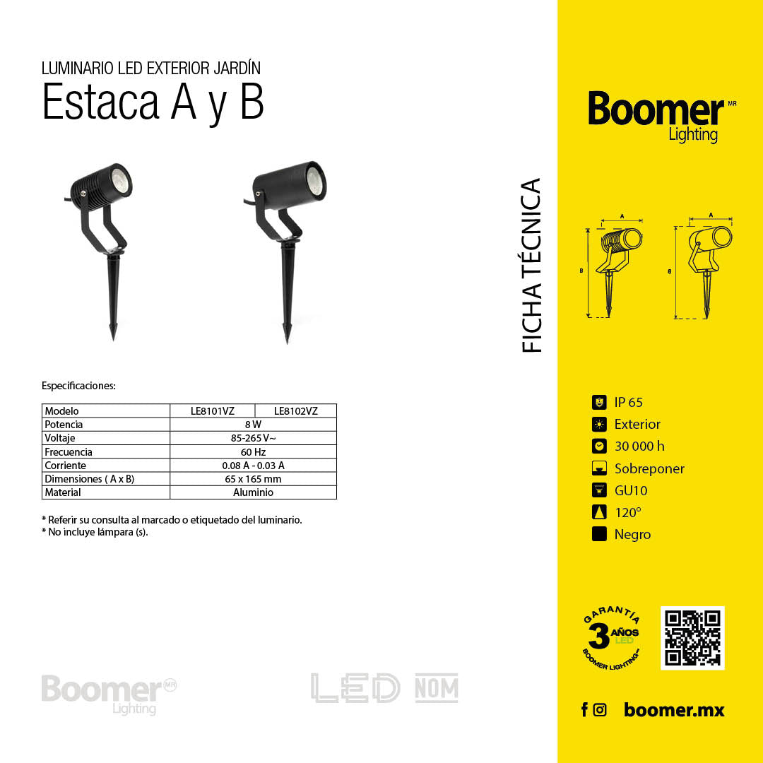 LÁMPARA PARA JARDÍN TIPO ESTACA SCOPE A, 8 W, LUZ FRÍA, IP65