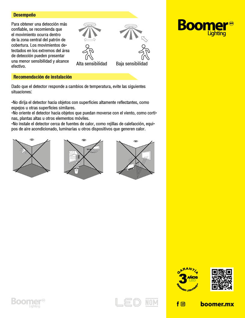 SENSOR DE MOVIMIENTO MICROONDAS PARA TECHO 300W 360 GRADOS