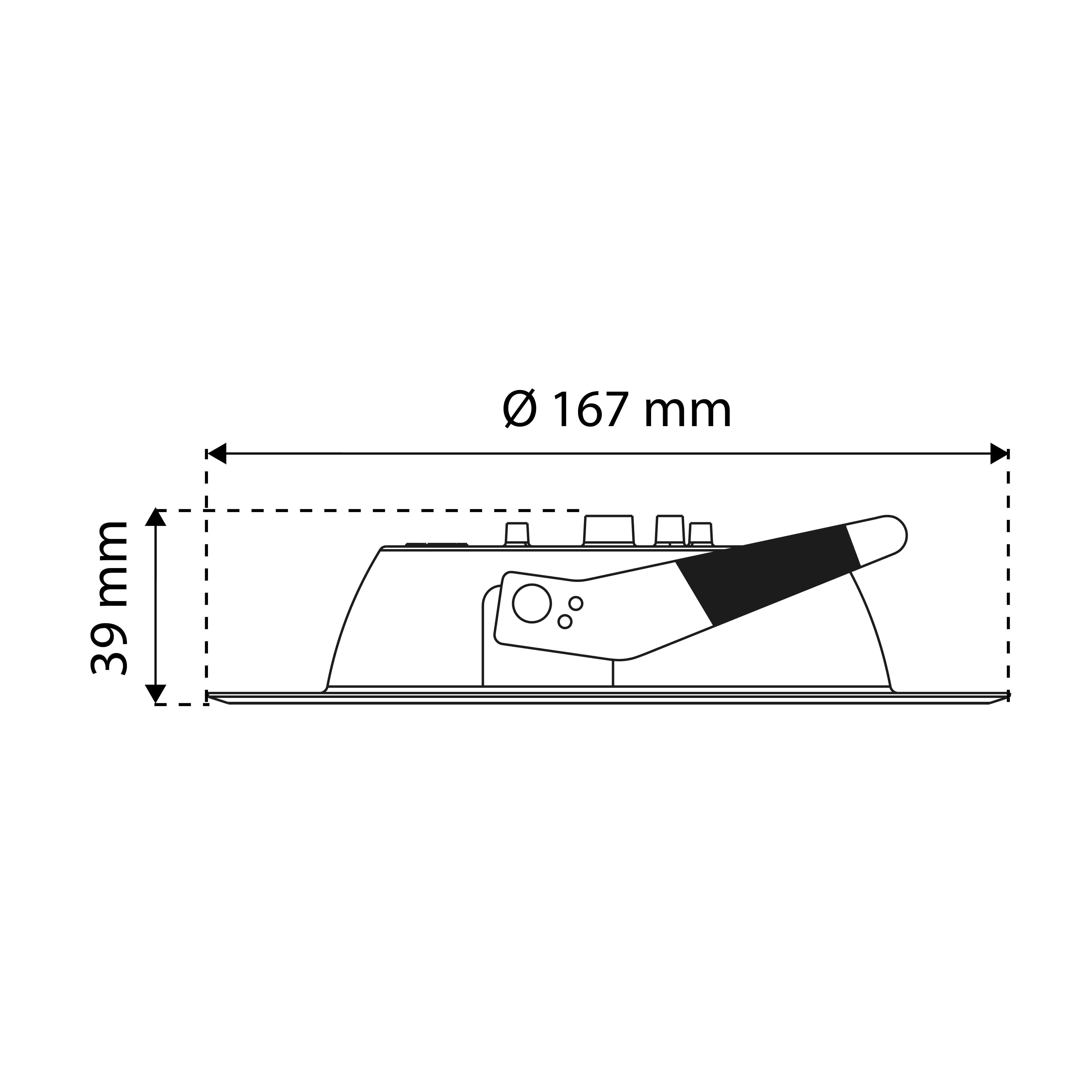 EMPOTRABLE BLANCO 12W, LUZ NEUTRA, IP44, PARA BOTE, 1320LM