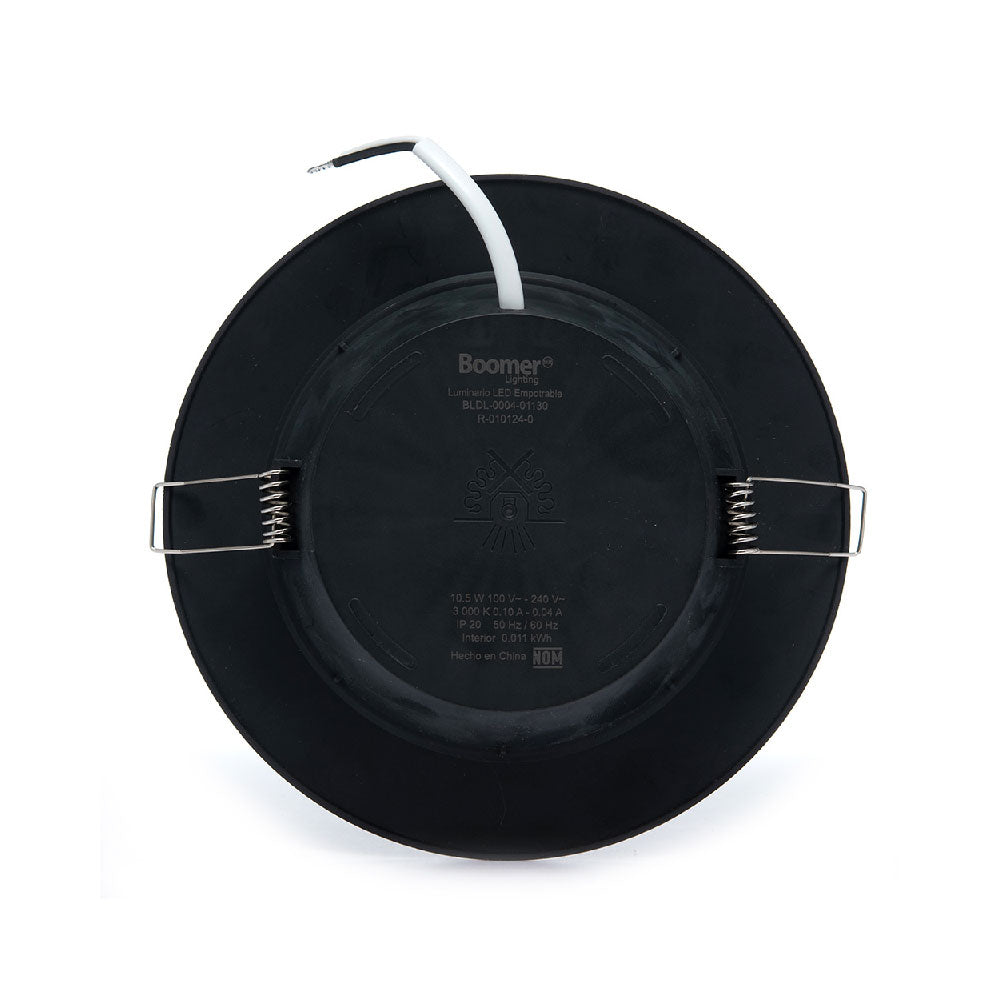 EMPOTRABLE LED NEGRO 10.5W LUZ CÁLIDA 1050LM IP20
