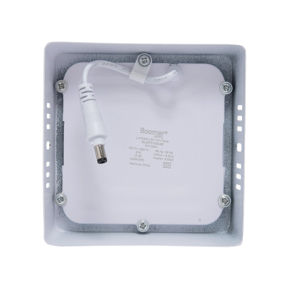 LÁMPARA PANEL LED CUADRADO PARA SOBREPONER, 6W, LUZ CÁLIDA