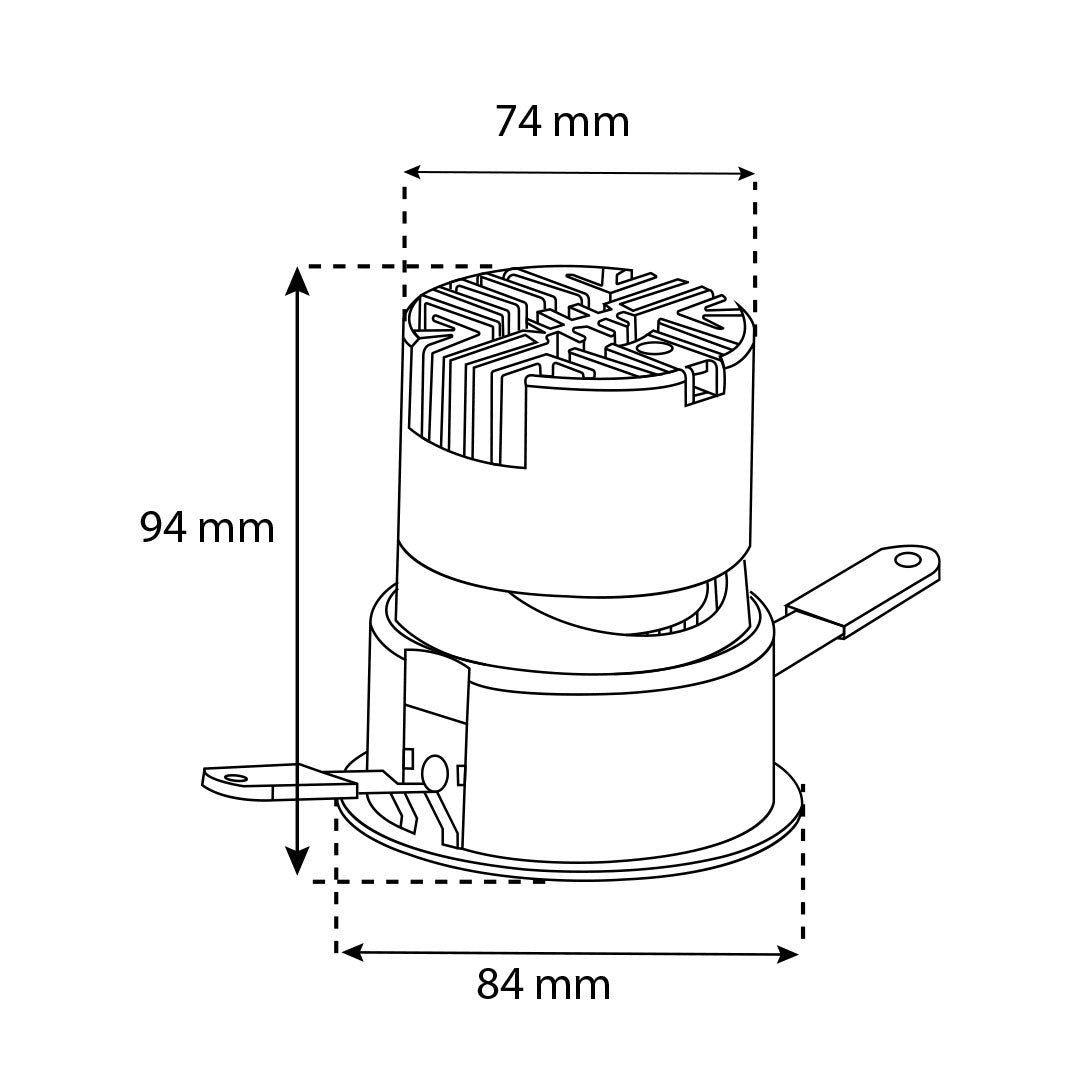 EMPOTRABLE HS IRIDIUM 36° DIM 0-10V, 75mm, 15W, 3000K, 975LM