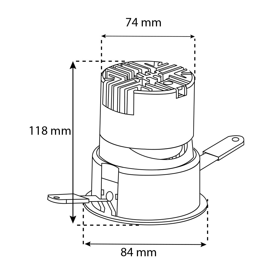 EMPOTRABLE HS IRIDIUM 36°, 75mm, 20W, 3000K, 1230LM