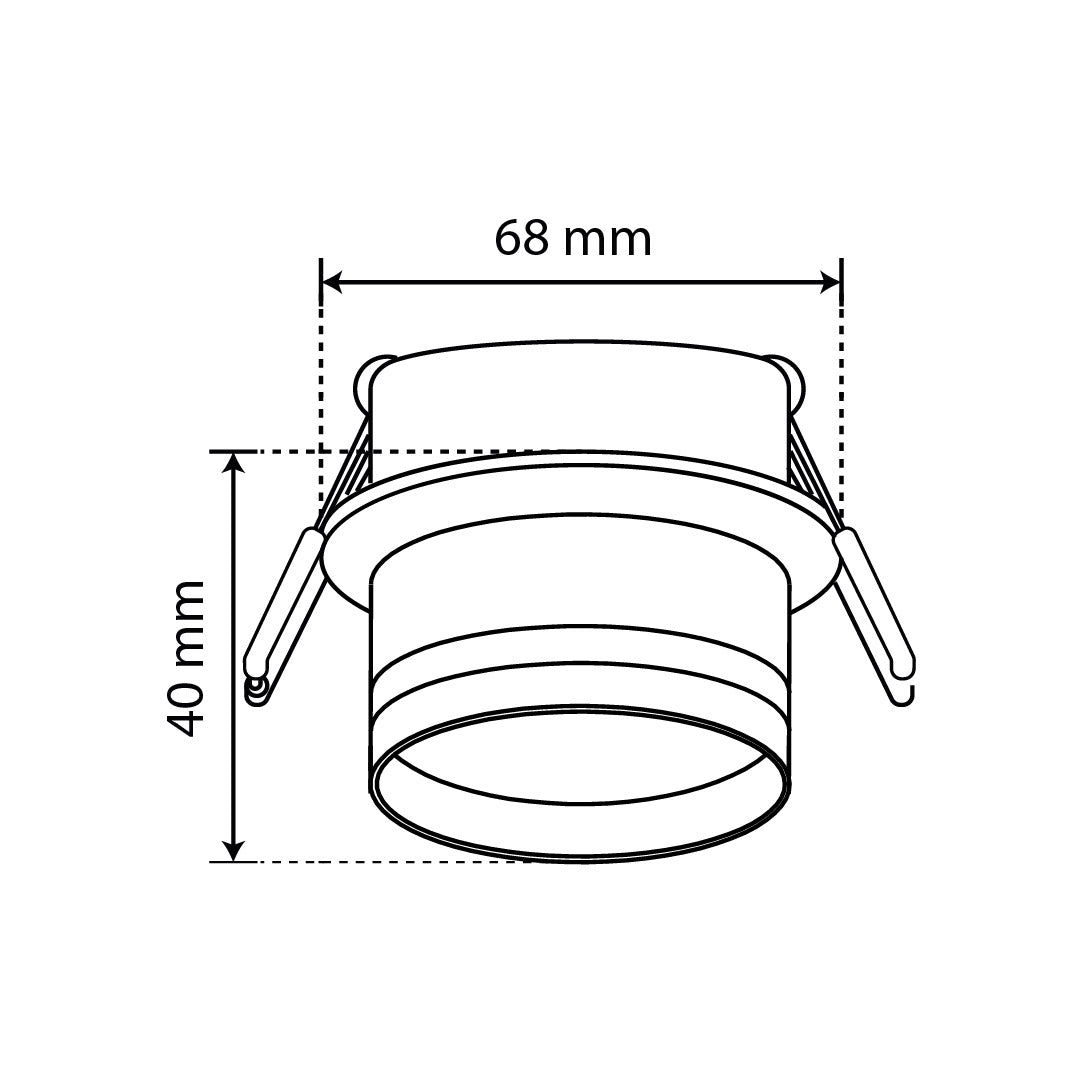 MARCO EMPOTRABLE NEGRO Y0R0 PARA FOCO LED, 6.5W, BASE MR16