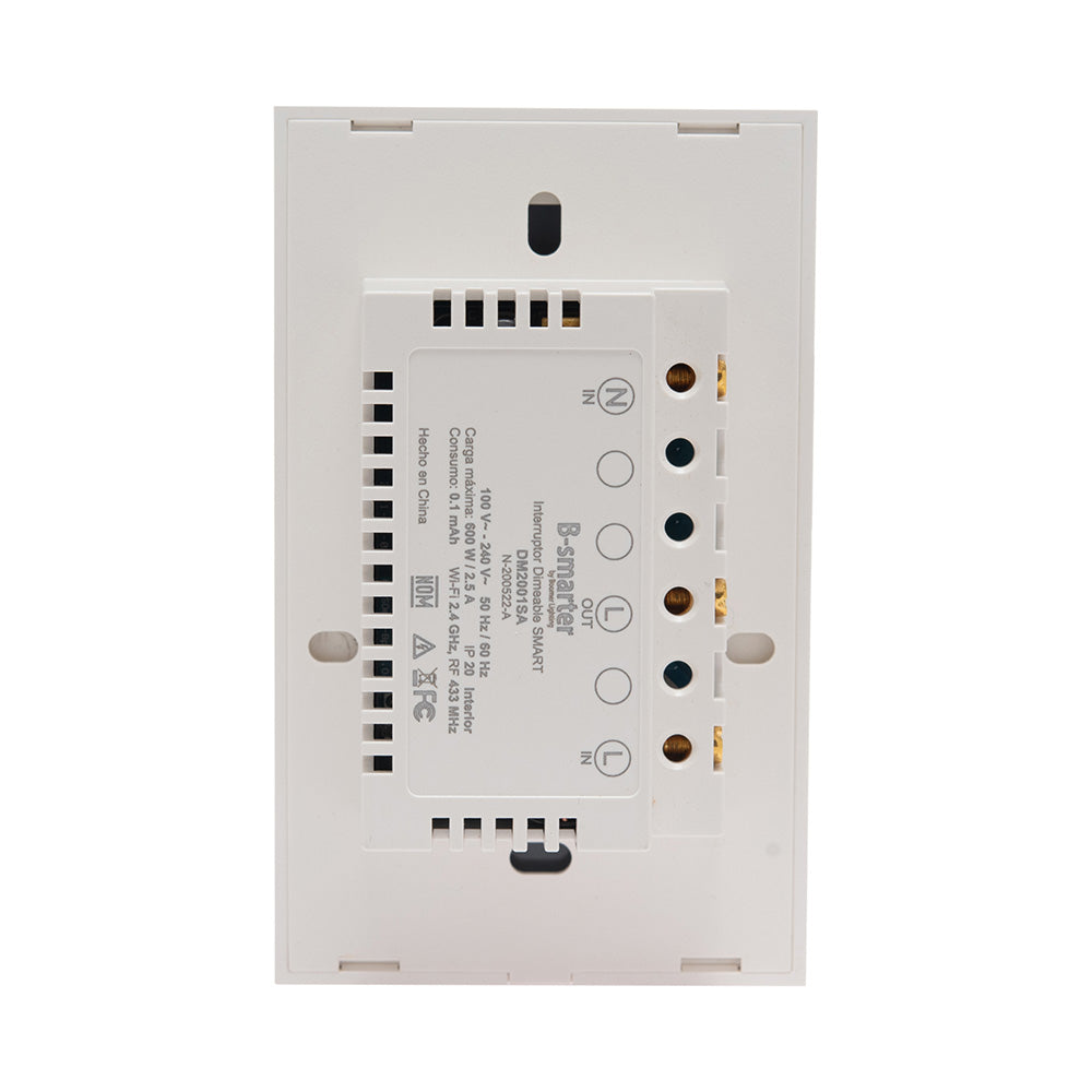 INTERRUPTOR DIMEABLE SMART BLANCO, MANEJO POR APP, INTERIOR