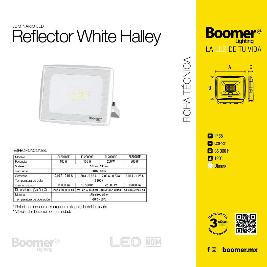 REFLECTOR PROYECTOR 300W IP65, IK07, 6kV SBT, 6500K, 33000LM