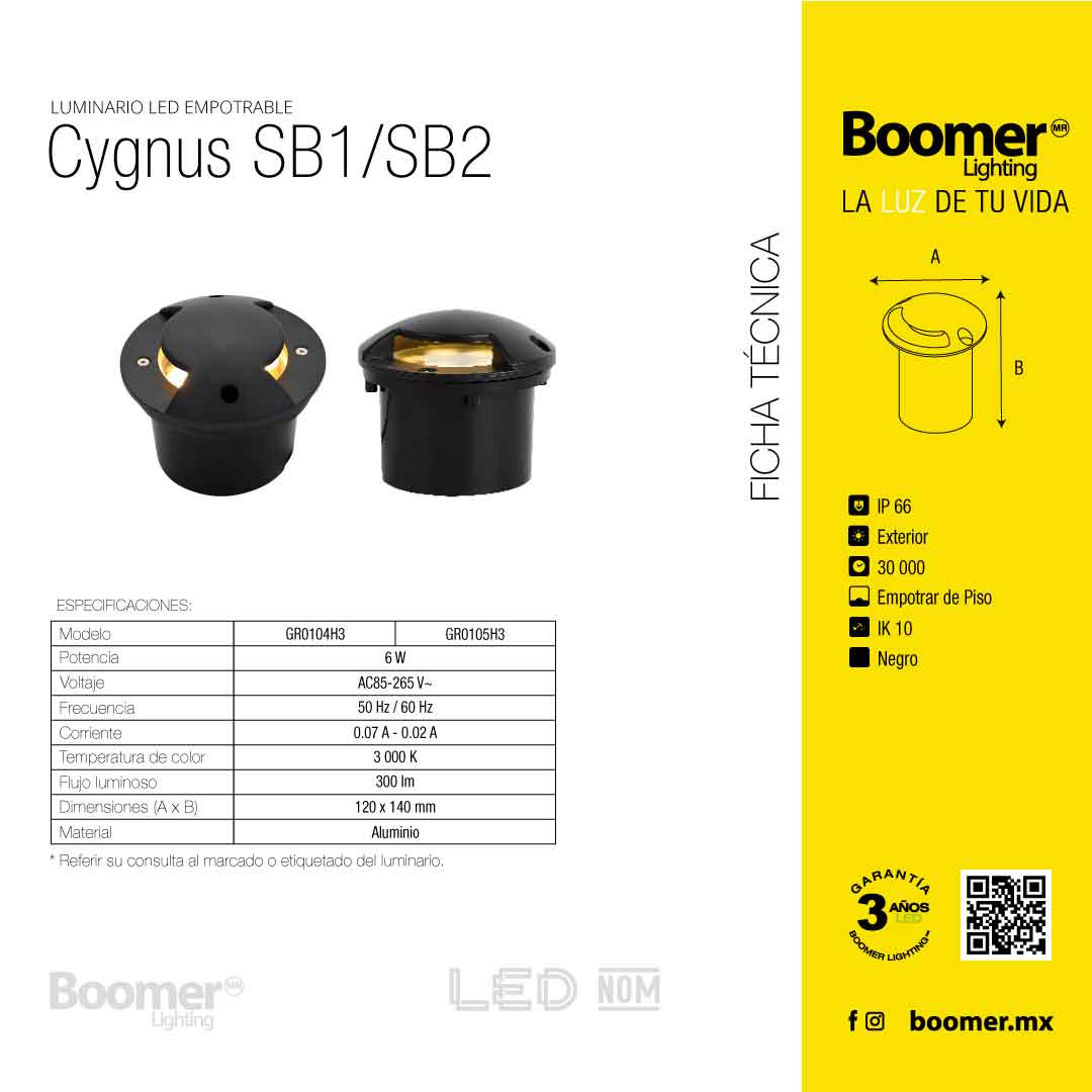EMPOTRABLE LED A PISO SB2 6W LUZ CÁLIDA IP66 300lm AC85-265V
