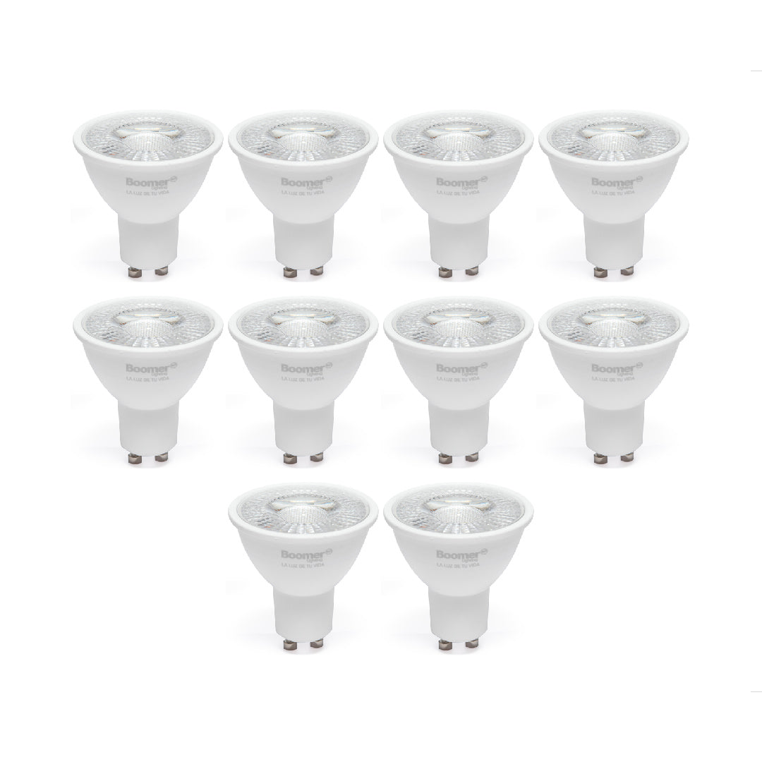 10 FOCOS LED GU10 5W LUZ CÁLIDA, 450 LM, NO ATENUABLE