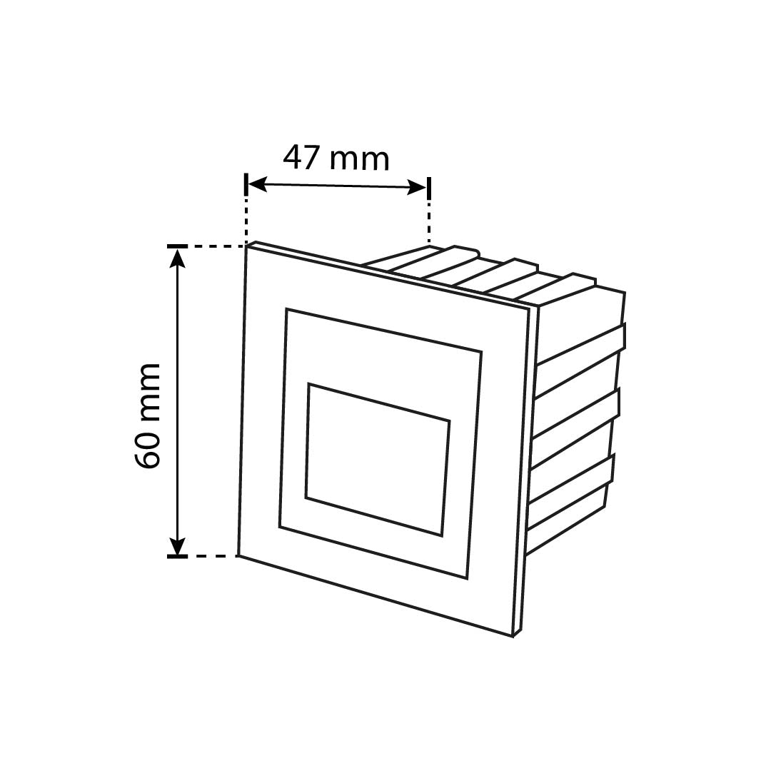 LÁMPARA DE CORTESÍA EMPOTRABLE NEGRO A4, 3W, 3000K, IP65