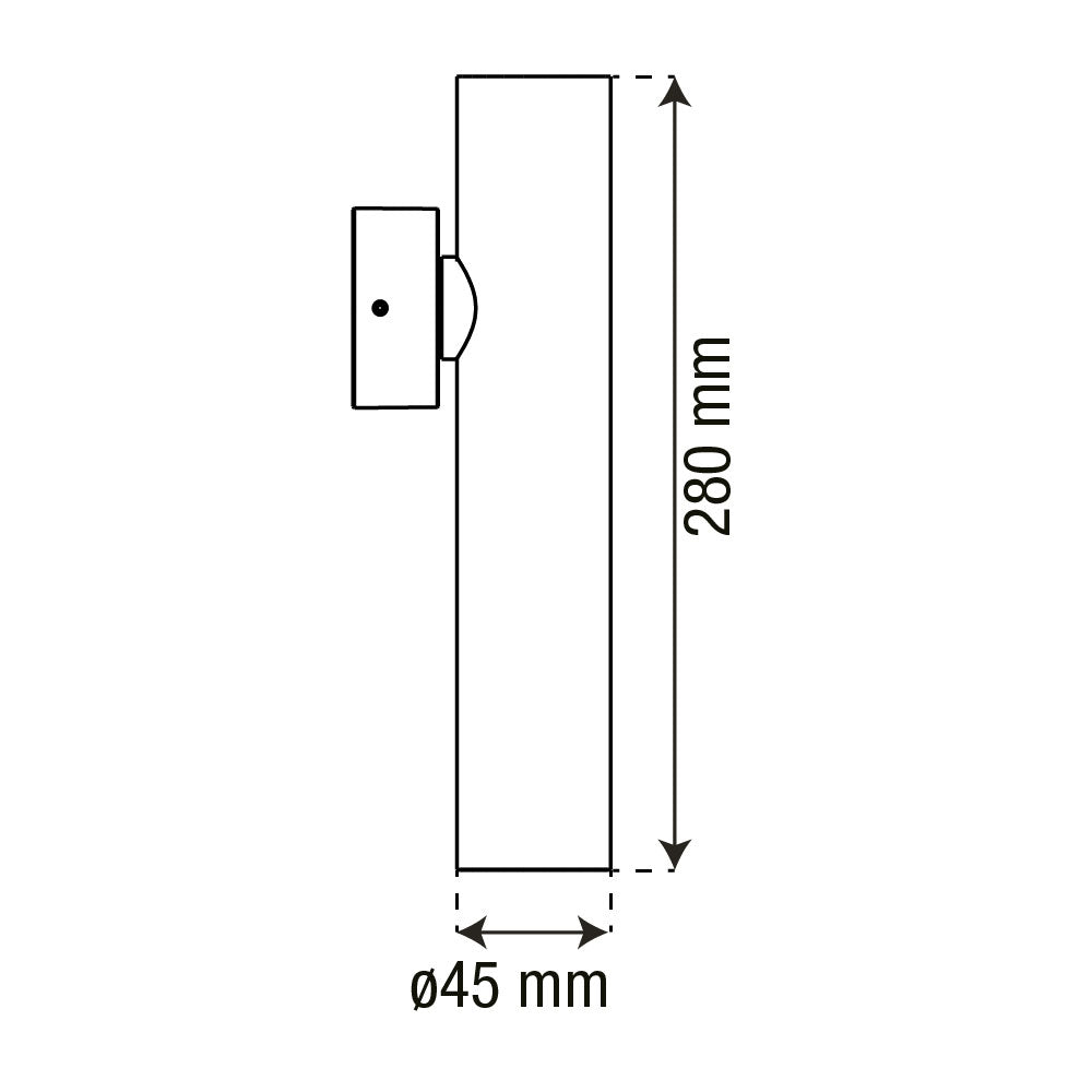 ARBOTANTE NEGRO PARA PARED ZEN 10W, 36°, LUZ CÁLIDA, 818 LM