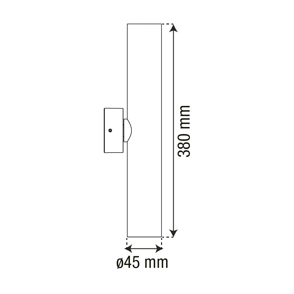ARBOTANTE GRIS PARA PARED ZEN 2X10W, 36°, LUZ CÁLIDA, 822 LM