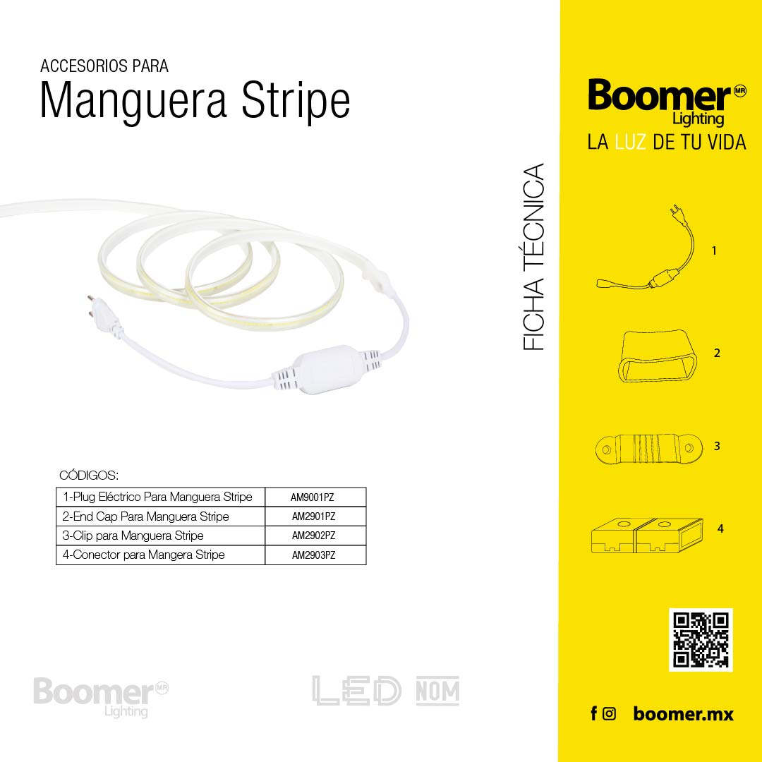 CONECTOR ELÉCTRICO CON CLAVIJA PARA MANGUERA LED STRIPE 110V