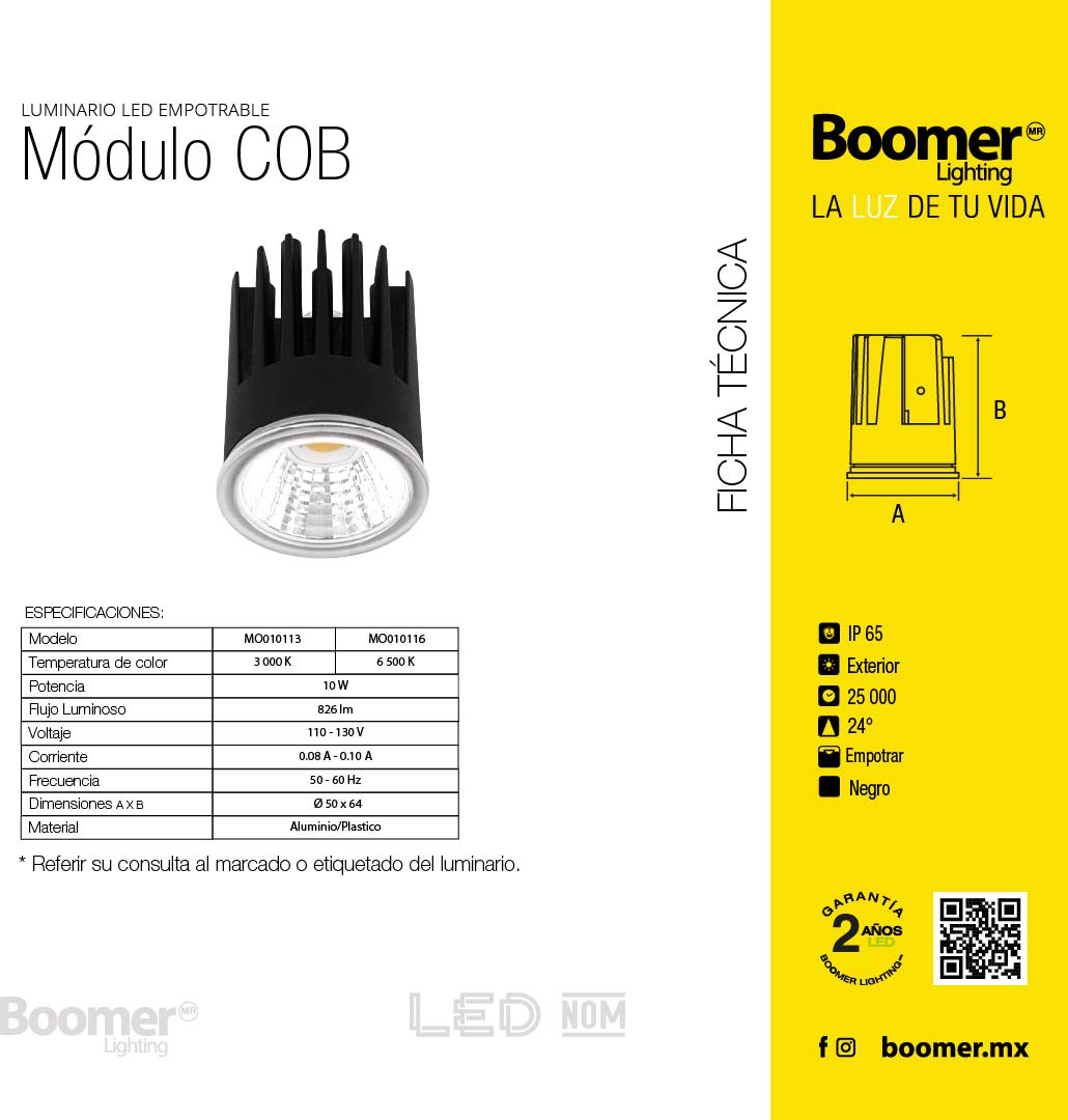 FOCO SPOT LED IMPERMEABLE DE 10W LUZ FRÍA Ø5CM IP65