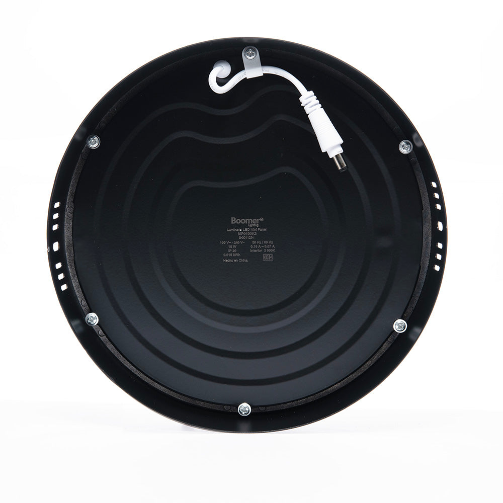 PANEL LED REDONDO NEGRO DE LUZ CÁLIDA 18W 1100LM PARA INTERIOR