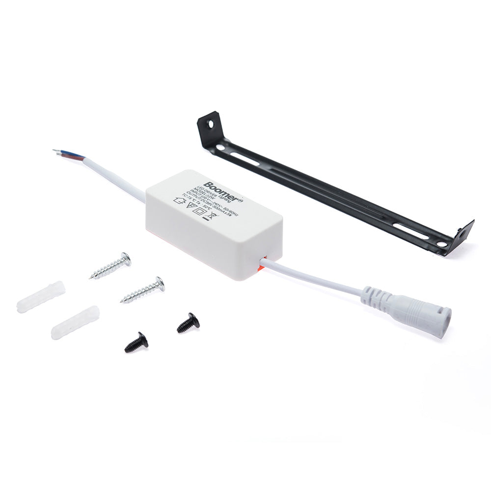PANEL LED CUADRADO NEGRO PARA SOBREPONER DE 12W, LUZ FRÍA