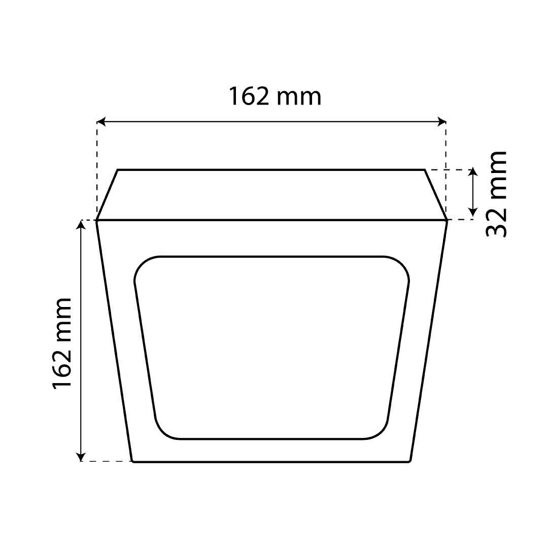 PANEL LED CUADRADO NEGRO PARA SOBREPONER DE 12W, LUZ FRÍA
