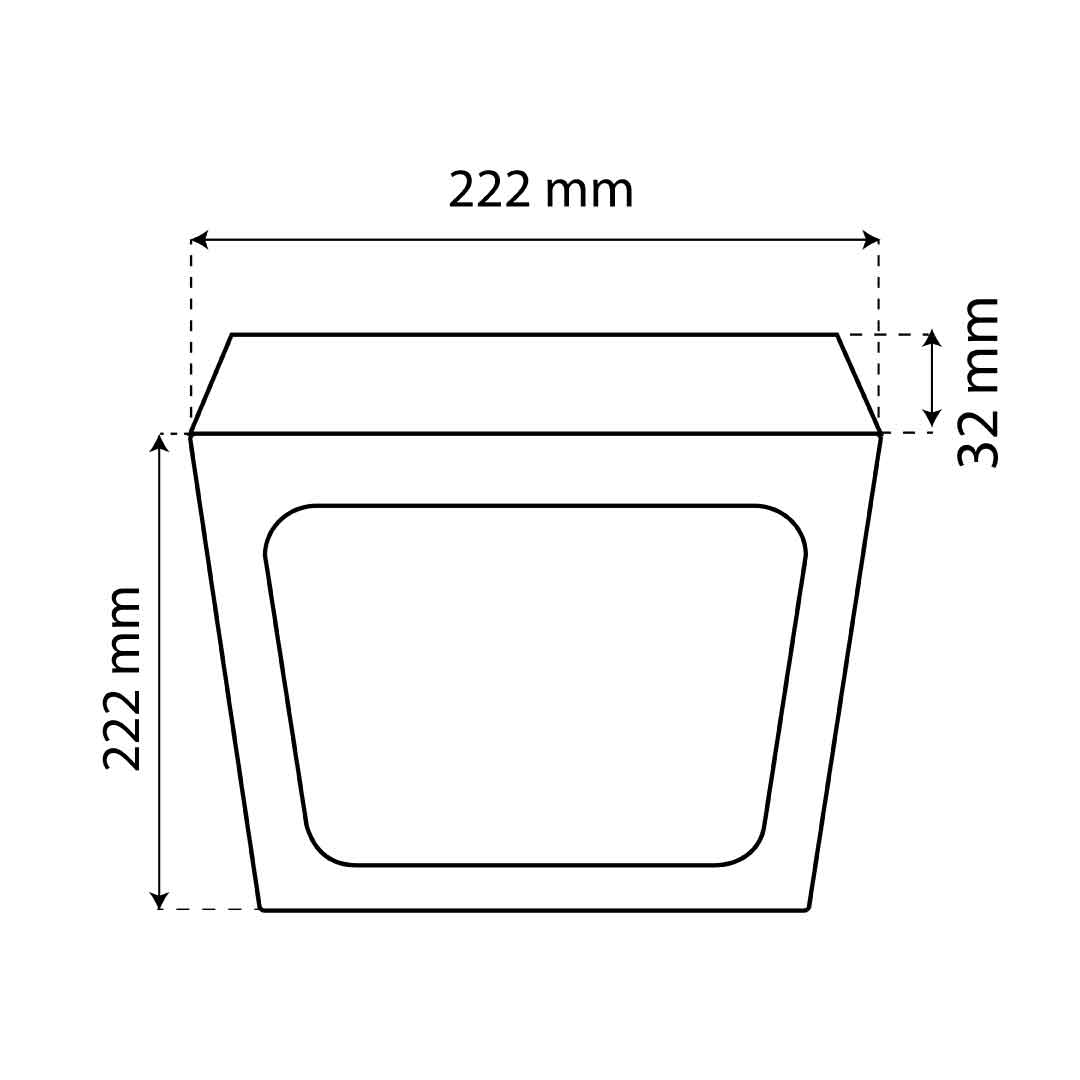 PANEL LED CUADRADO NEGRO PARA SOBREPONER 18W LUZ CÁLIDA IP20