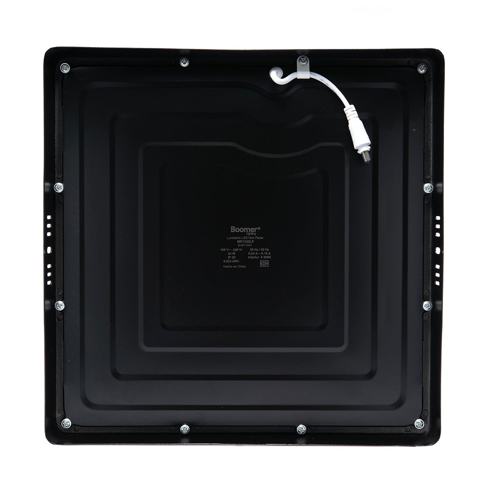 PANEL LED CUADRADO NEGRO 24W LUZ CÁLIDA PARA SOBREPONER