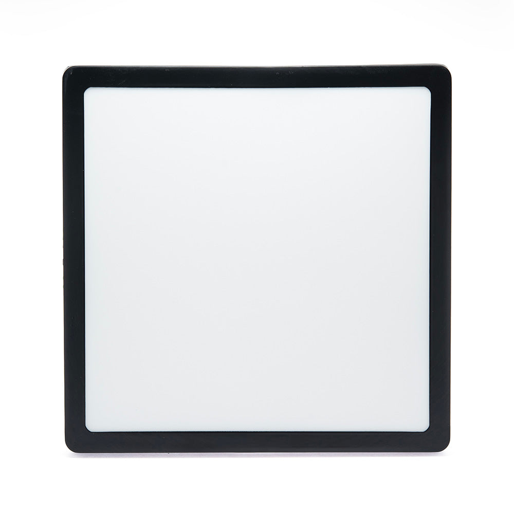 PANEL LED CUADRADO NEGRO 24W LUZ CÁLIDA PARA SOBREPONER