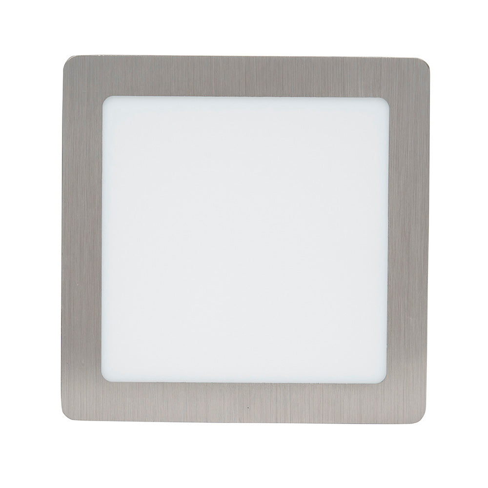 PANEL LED CUADRADO SATÍN PARA SOBREPONER, 12W, LUZ CÁLIDA