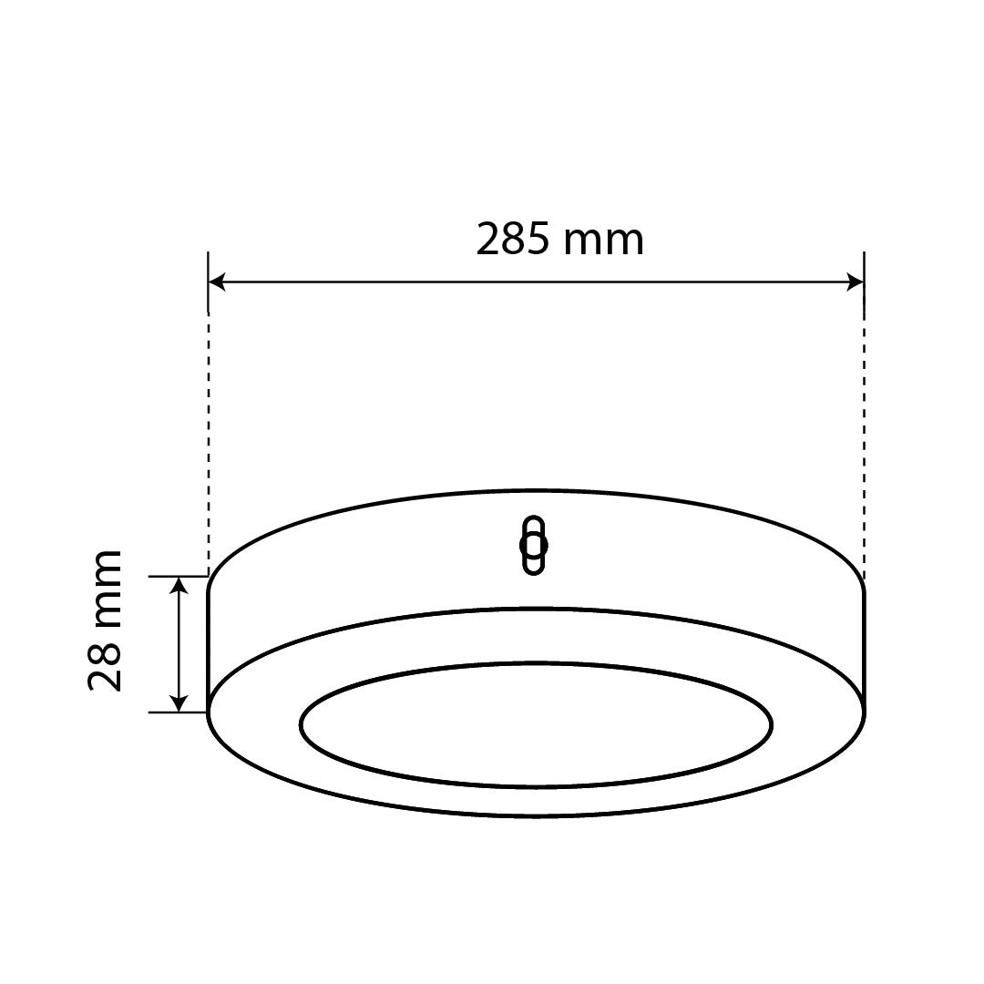 PANEL LED REDONDO NEGRO 24W DE SOBREPONER LUZ CÁLIDA 3000K