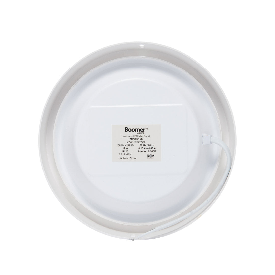 LÁMPARA PANEL LED REDONDO PARA SOBREPONER, 12W, LUZ FRÍA, FE+PC