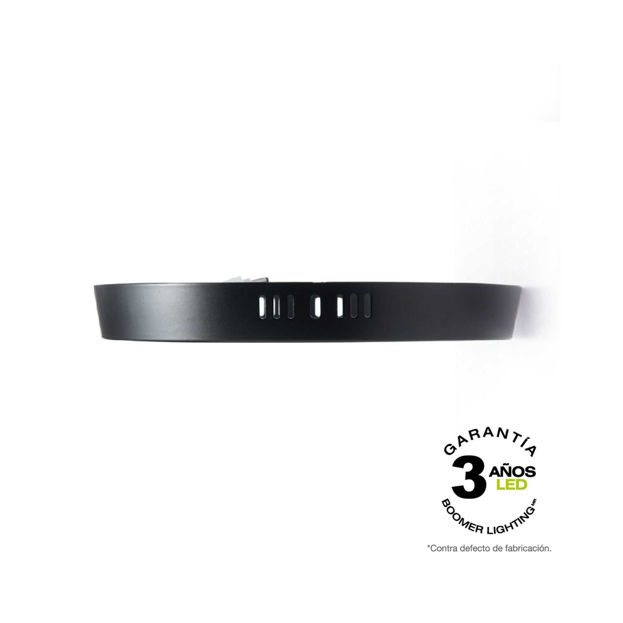 PANEL LED REDONDO NEGRO DE LUZ FRÍA 12W 650LM PARA INTERIOR