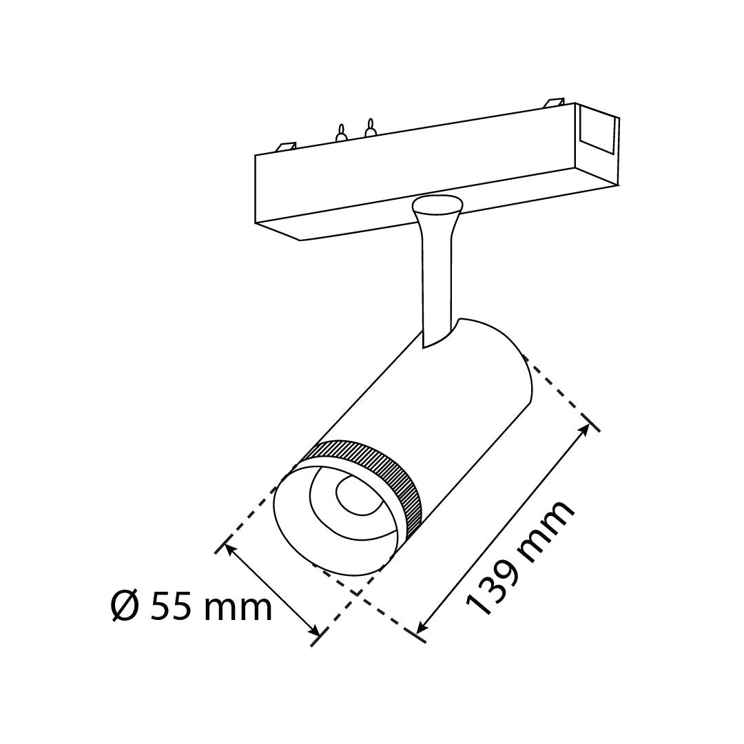 LUMINARIO HS-ION SPOT LIGHT ADJ. NEGRO D55, 10W 3000K, 568LM