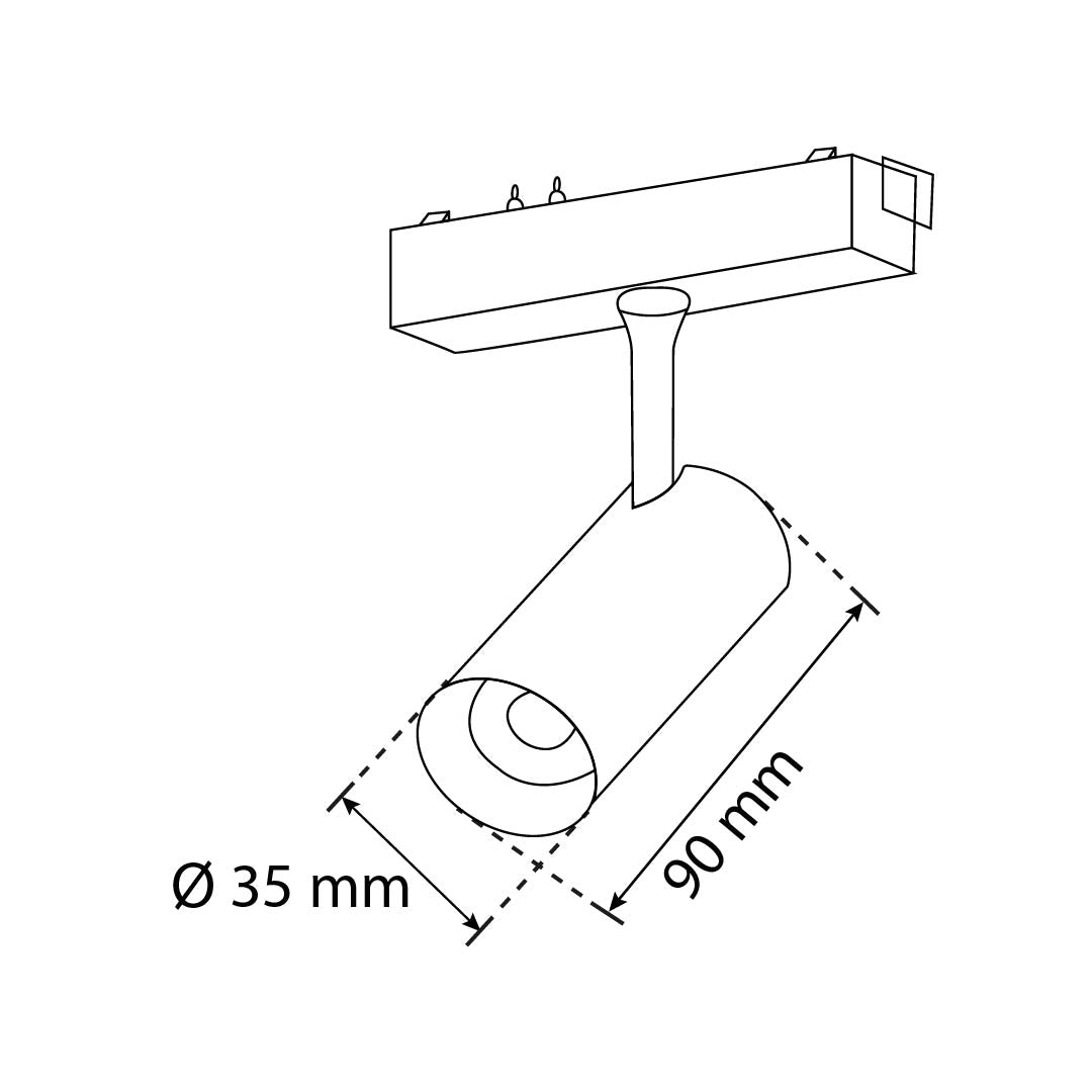 LUMINARIO HS-ION SPOT LIGHT ADJ. NEGRO D35 6W 4000K, 330LM