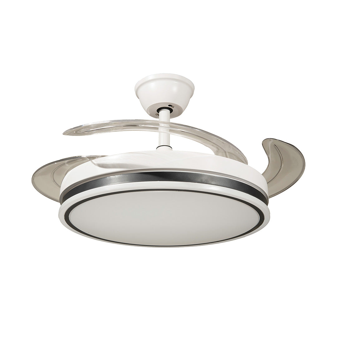 VENTILADOR DE TECHO CON LUZ LED RETRÁCTIL BLANCO 42” CCT 6 VELOCIDADES
