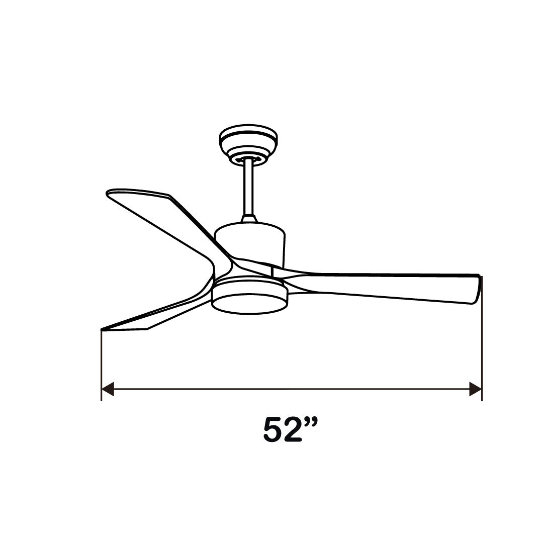 VENTILADOR DE TECHO COPTER CON LUZ LED CCT DE 52” Y 6 VELOCIDADES
