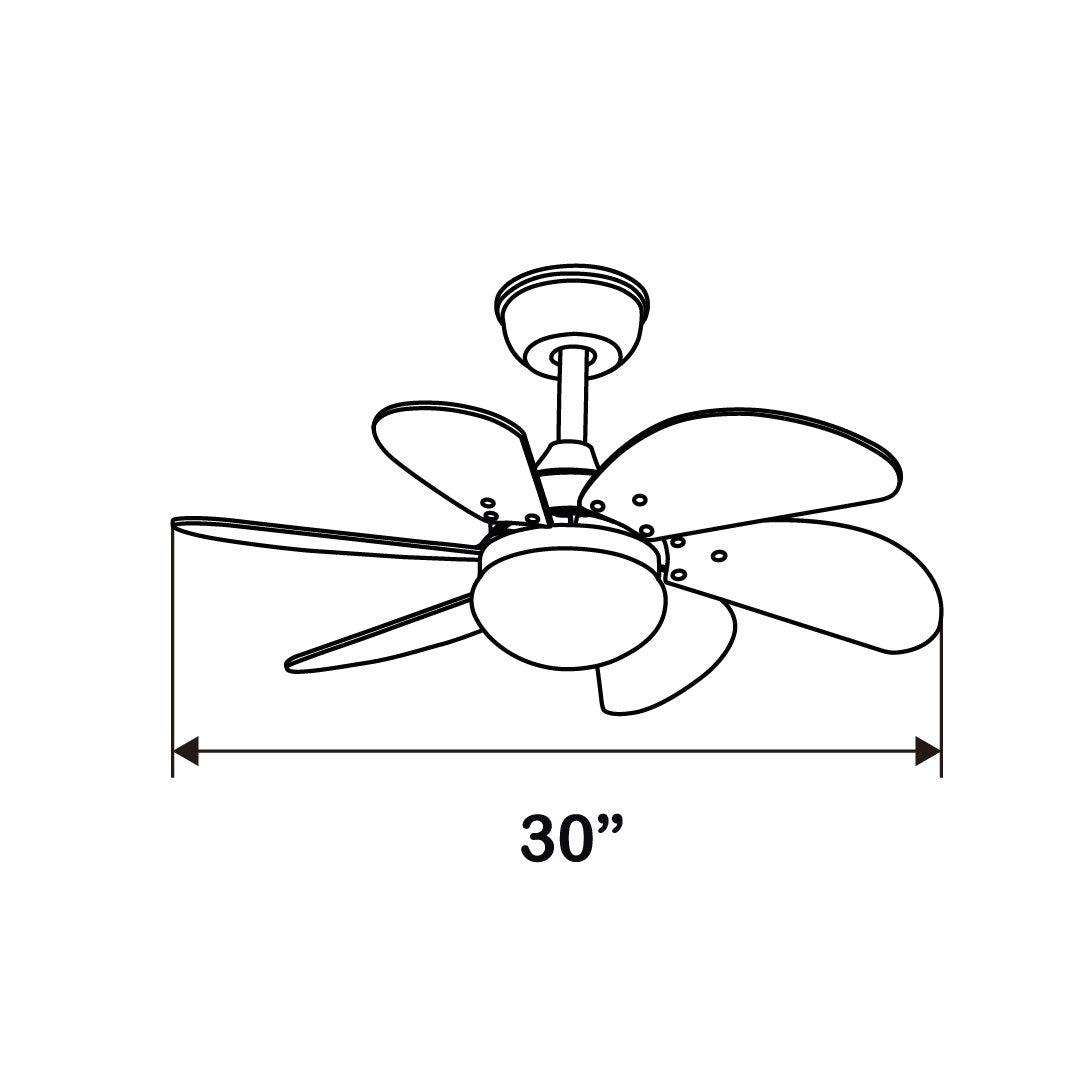 VENTILADOR DE TECHO CON LUZ LED CCT 30” 6 VELOCIDADES
