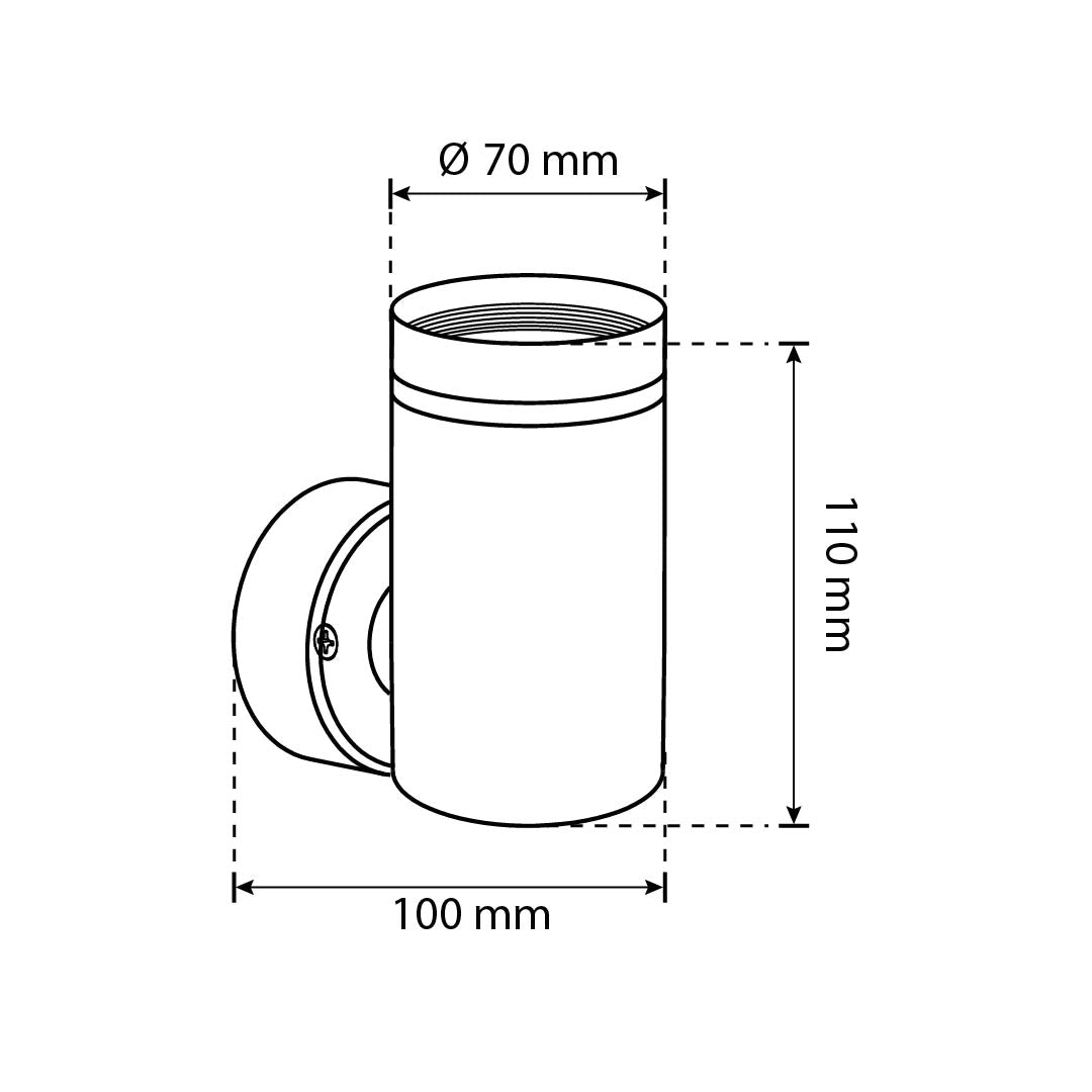 ARBOTANTE PARA PARED REFLEX PLATA, 6.5W, BASE GU10(x1) INT