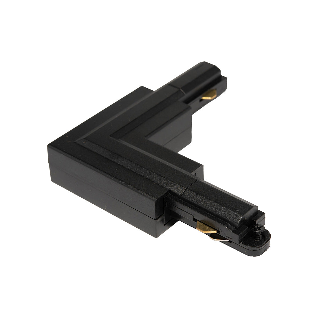CONECTOR NEGRO TIPO L PARA RIEL HS3 DE ILUMINACIÓN