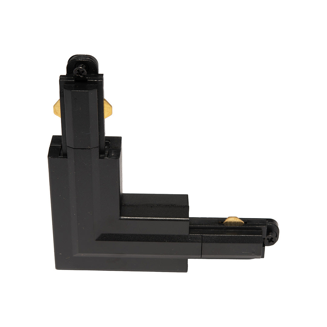CONECTOR NEGRO TIPO L PARA RIEL HS3 DE ILUMINACIÓN
