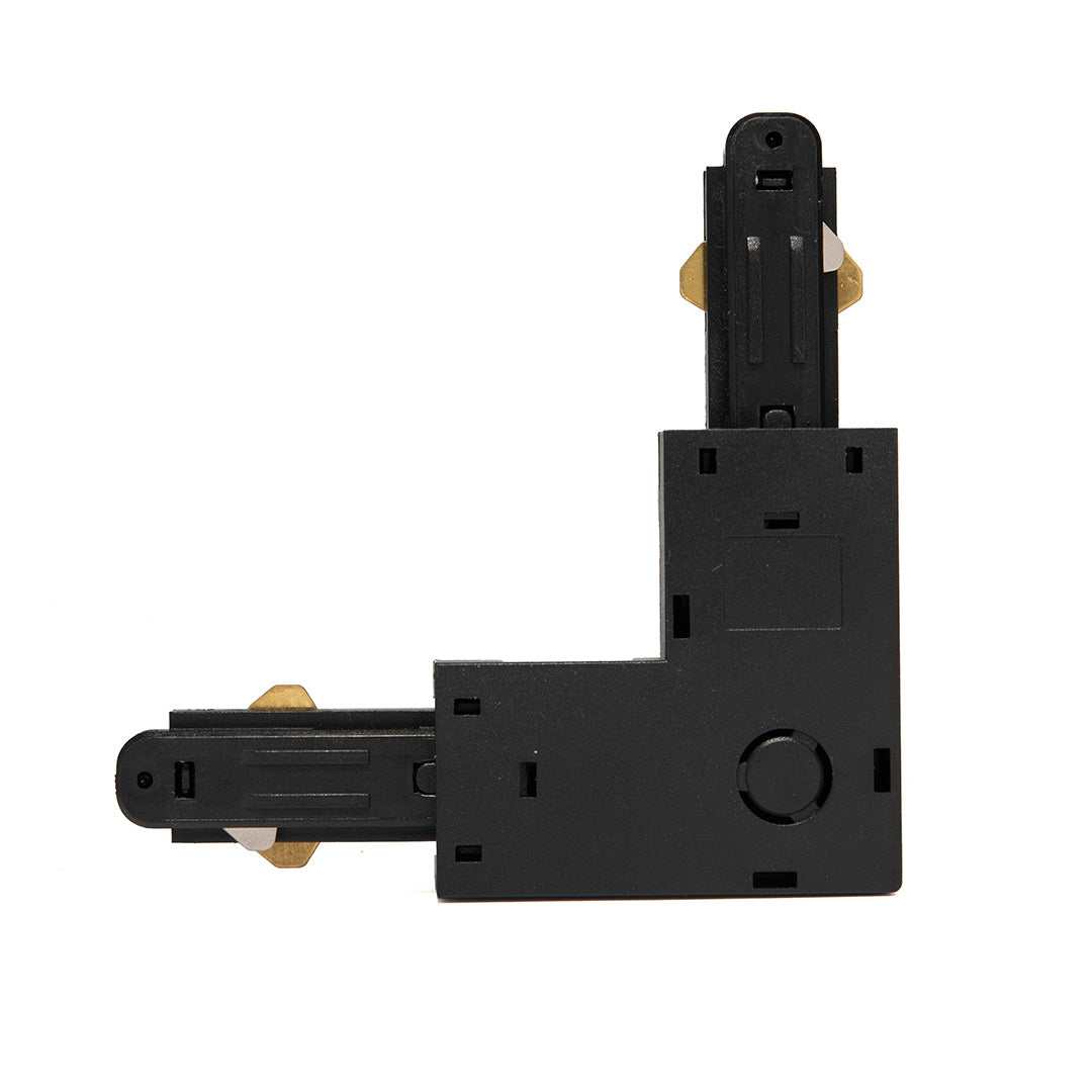 CONECTOR NEGRO TIPO L PARA RIEL HS3 DE ILUMINACIÓN