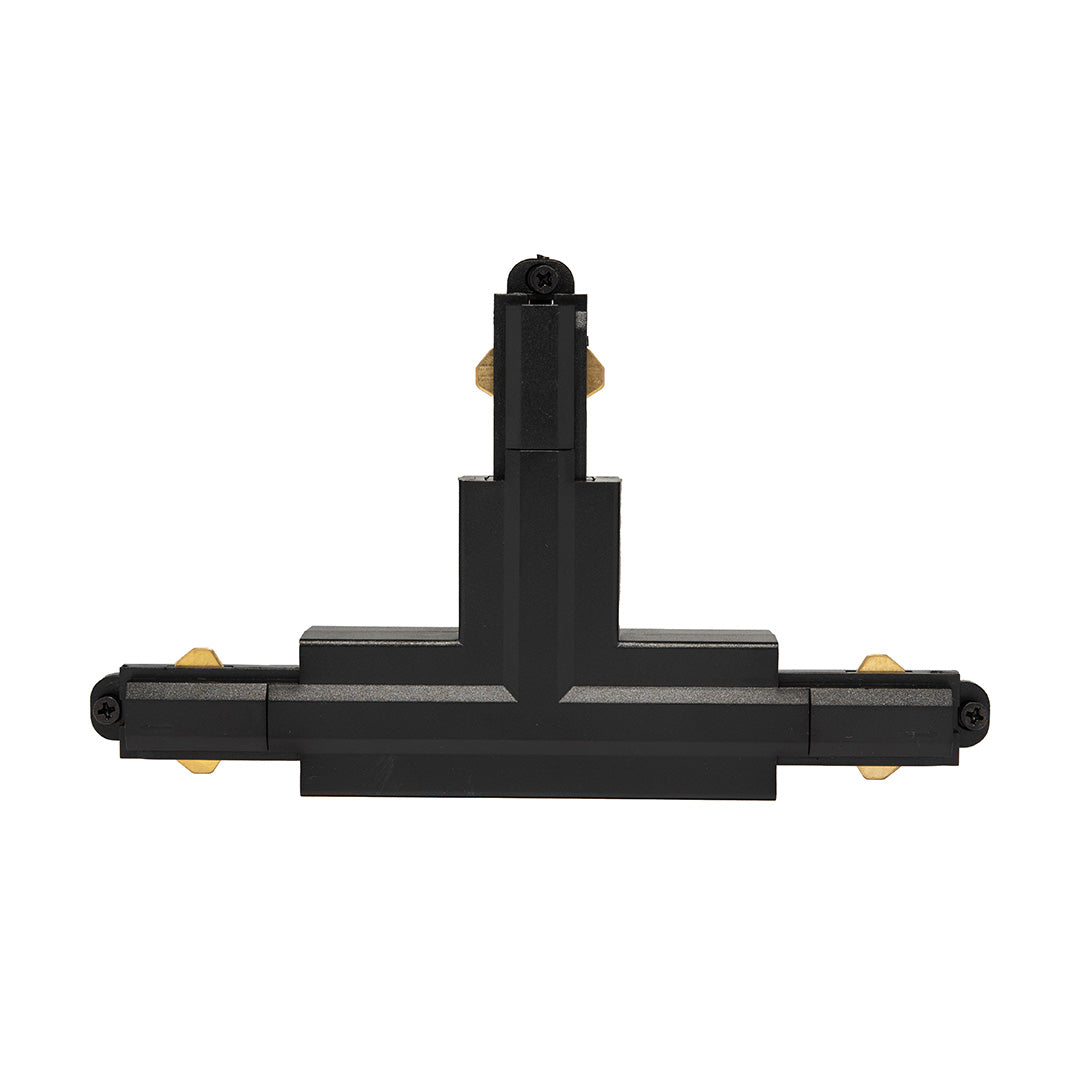 CONECTOR NEGRO TIPO T PARA RIEL HS3 DE ILUMINACIÓN