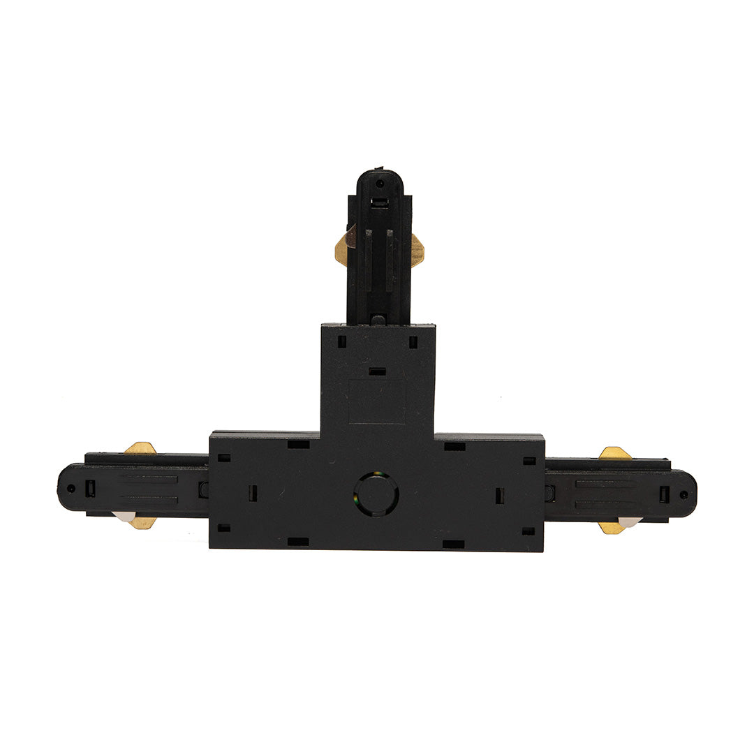 CONECTOR NEGRO TIPO T PARA RIEL HS3 DE ILUMINACIÓN