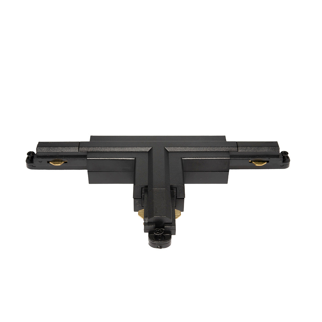 CONECTOR NEGRO TIPO T PARA RIEL HS3 DE ILUMINACIÓN