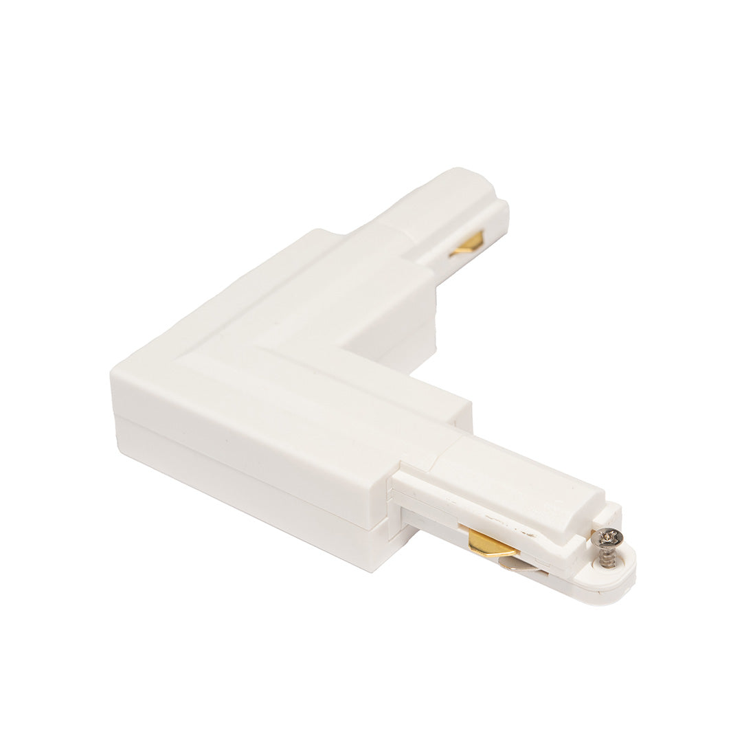 CONECTOR BLANCO TIPO L PARA RIEL HS3 DE ILUMINACIÓN