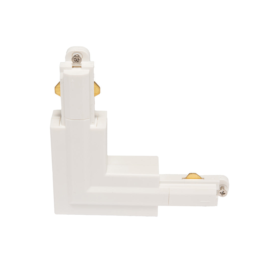 CONECTOR BLANCO TIPO L PARA RIEL HS3 DE ILUMINACIÓN
