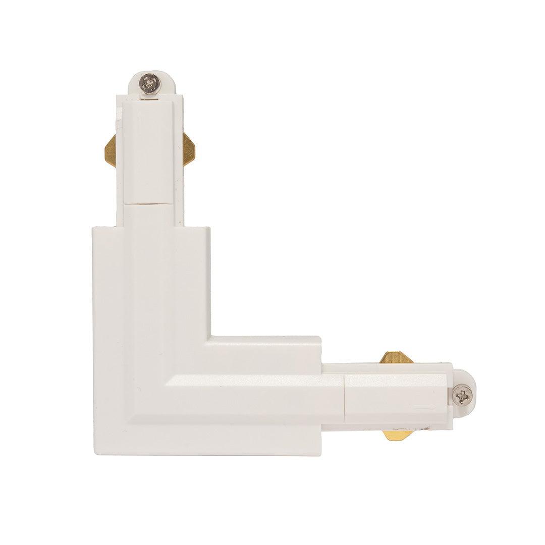 CONECTOR BLANCO TIPO L PARA RIEL HS3 DE ILUMINACIÓN