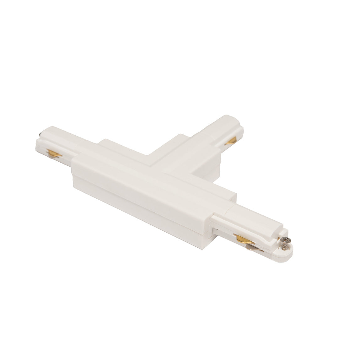 CONECTOR BLANCO TIPO T PARA RIEL HS3 DE ILUMINACIÓN