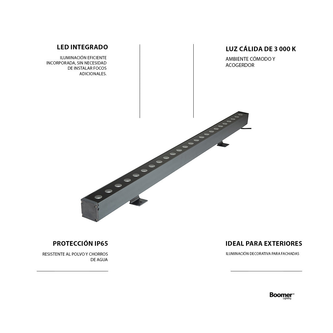 LUMINARIO HS-XQ WALL WASHER NEGRO 48W, 3000K