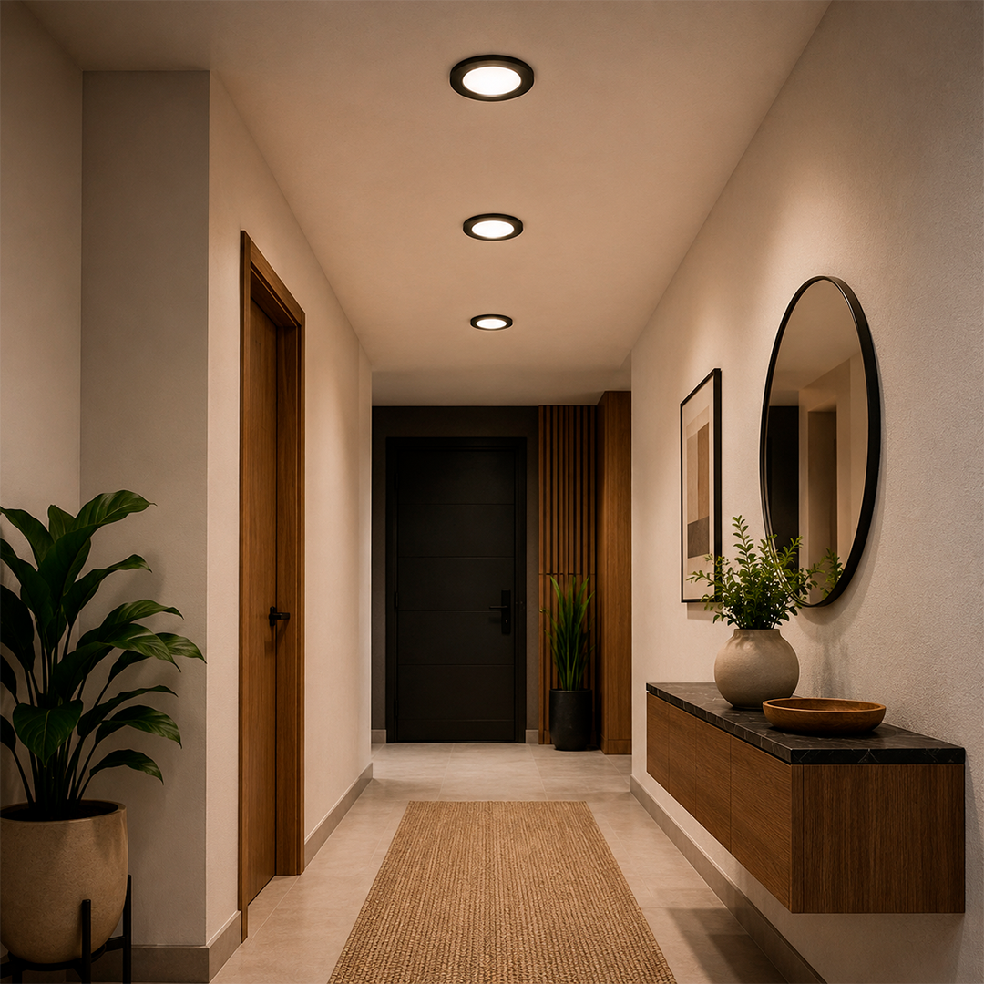 EMPOTRABLE NEGRO 6W, LUZ NEUTRA, IP20, BOTE CHICO, 600LM