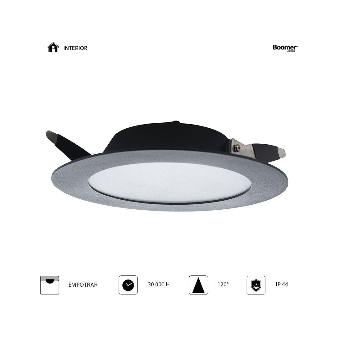 EMPOTRABLE 16W NEGRO, LUZ NEUTRA, PARA BOTE INTEGRAL,1760LM