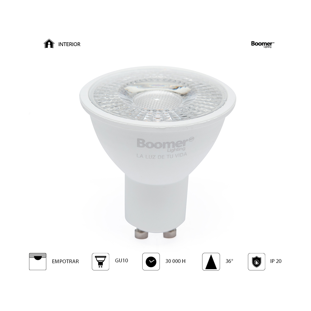 PAQUETE 10 FOCOS LED GU10 6.5W LUZ NEUTRA BASE GU10