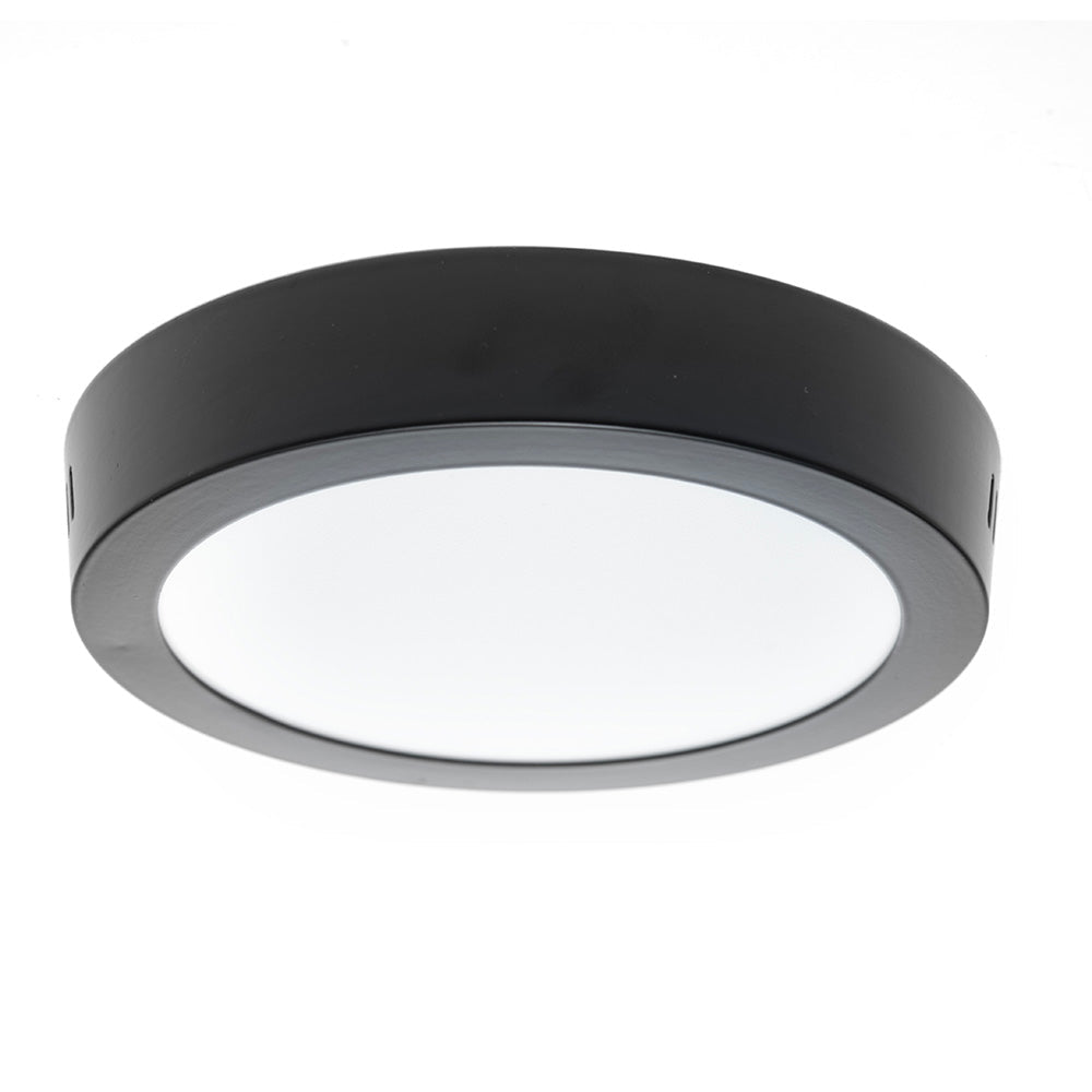 PANEL LED REDONDO NEGRO DE LUZ CÁLIDA O FRÍA 12W 650LM PARA INTERIOR