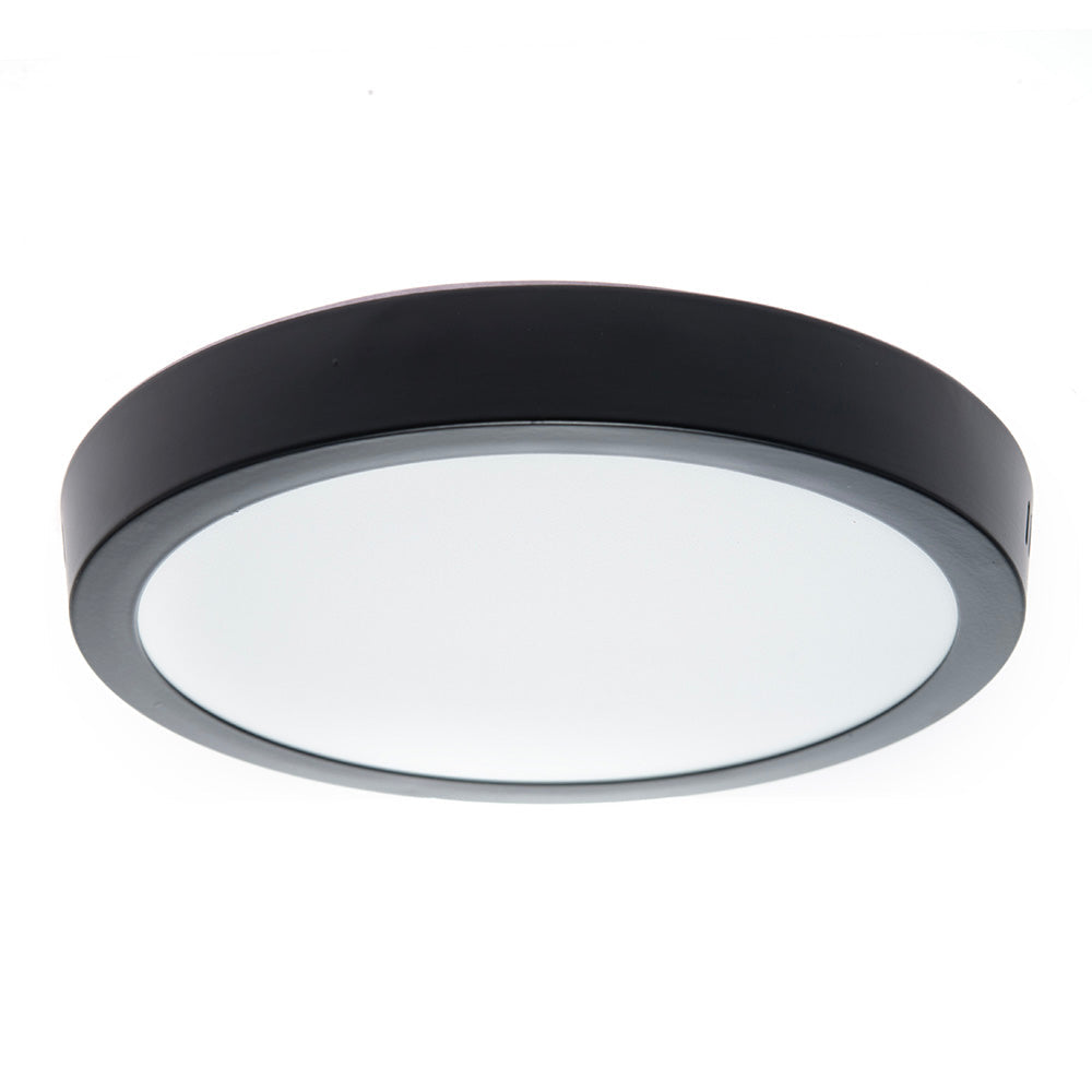 PANEL LED REDONDO NEGRO DE LUZ CÁLIDA 18W 1100LM PARA INTERIOR